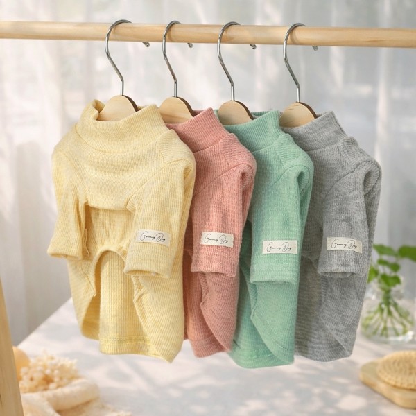 페오펫몰,그루밍독 반려동물 소프트와플 기본 티셔츠 S-2XL, 4colors