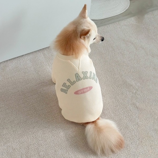 페오펫몰,그루밍독 반려동물 간절기 릴랙싱 와플 티셔츠 S-2XL, 2 colors