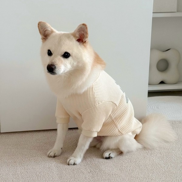 페오펫몰,그루밍독 반려동물 간절기 릴랙싱 와플 티셔츠 S-2XL, 2 colors