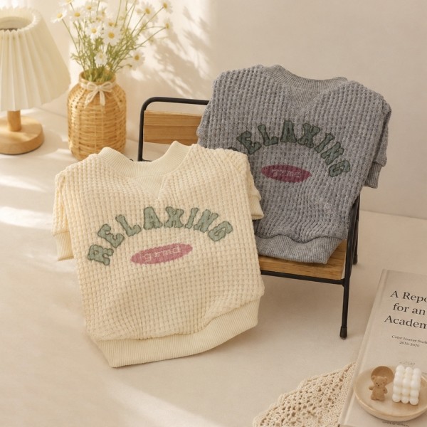 페오펫몰,그루밍독 반려동물 간절기 릴랙싱 와플 티셔츠 S-2XL, 2 colors