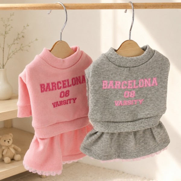 페오펫몰,그루밍독 강아지옷 하이틴 맨투맨 원피스 S-XL, 2colors