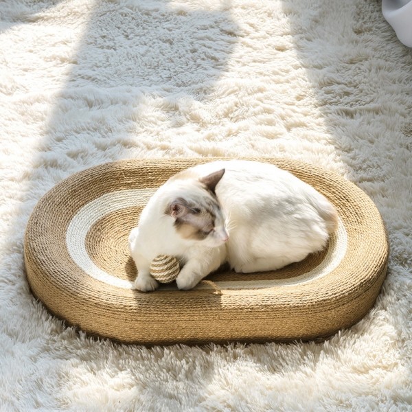 페오펫몰,[행복특가] 레토 고양이 스크래쳐 특대형 사이잘삼 침대 60x40 LPS-SS03