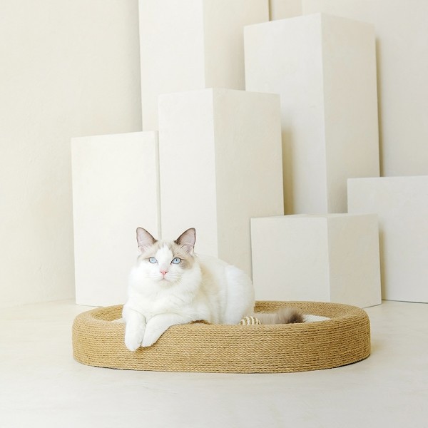 페오펫몰,[행복특가] 레토 고양이 스크래쳐 특대형 사이잘삼 침대 60x40 LPS-SS03