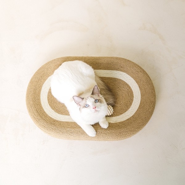 페오펫몰,[행복특가] 레토 고양이 스크래쳐 특대형 사이잘삼 침대 60x40 LPS-SS03