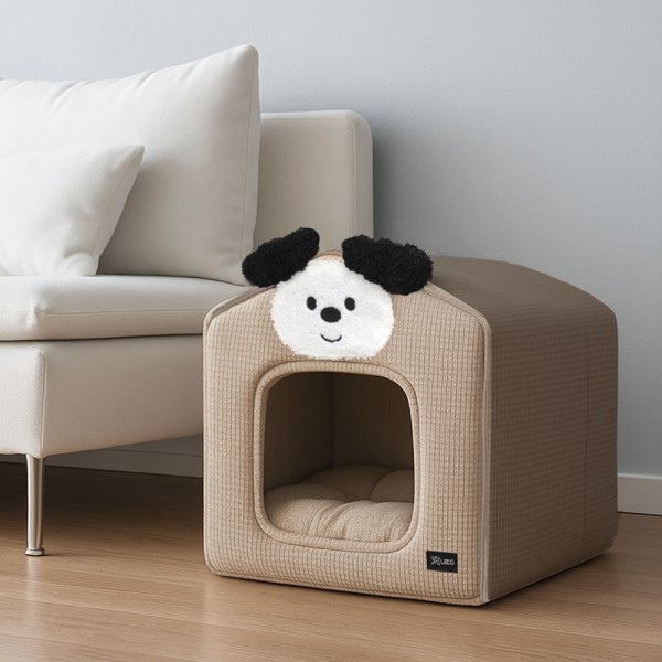 페오펫몰,레토 강아지집 와플 하우스 쿠션세트 예쁜 펫 고양이 숨숨집 통세척가능 LDL-H03