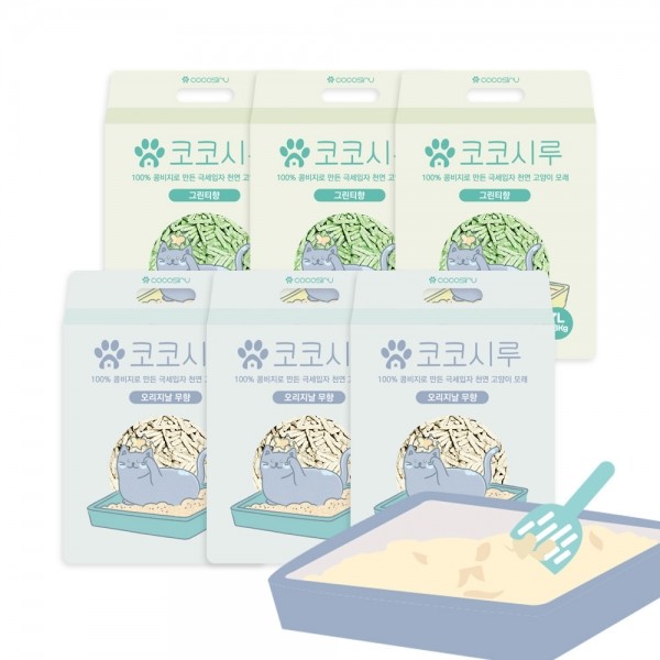 페오펫몰,[댕린이특가] 코코시루 7L 두부모래 C15TCL (1box, 6개입)