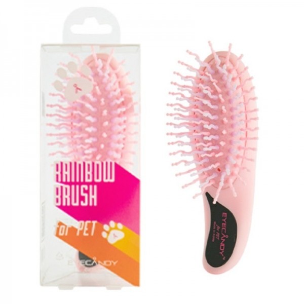 아이캔디 레인보우 반려동물 펫브러쉬 애견빗 미니