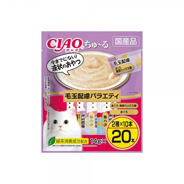 페오펫몰,이나바 챠오 츄르 버라이어티 20p (헤어볼케어/참치/가다랑어&가츠오부시)