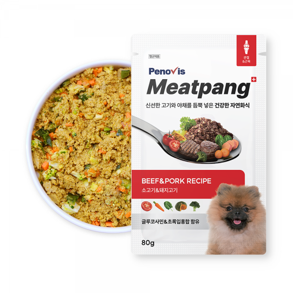 페오펫몰,페노비스 화식사료 자연화식 미트팡 80g (5가지 맛)