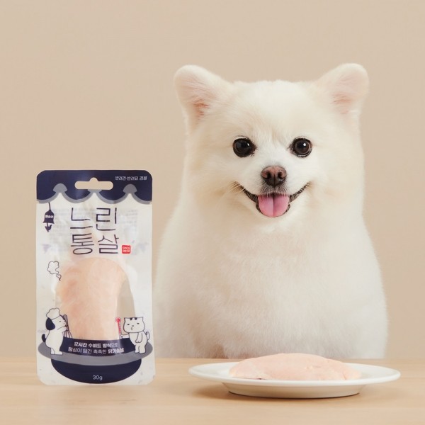 페오펫몰,페슬러 느린통살 닭가슴살 토핑 강아지 고양이 통살 간식 30g