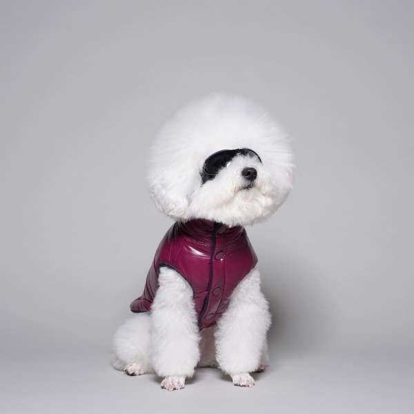 페오펫몰,리버시블 글로시 패딩베스트 멀베리네이비