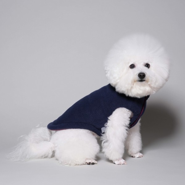 페오펫몰,리버시블 글로시 패딩베스트 멀베리네이비