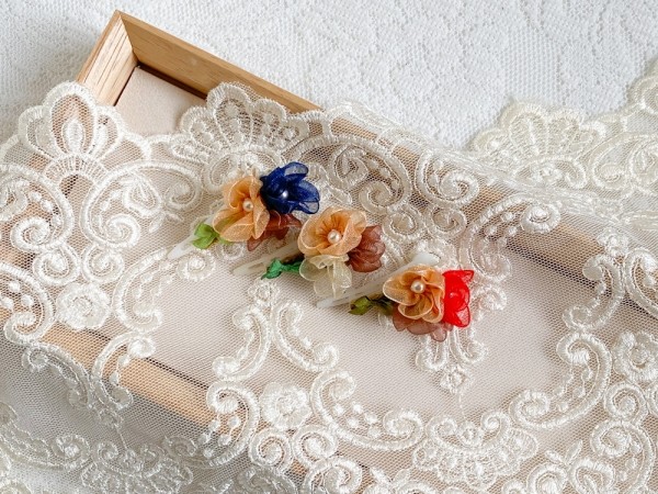 피앙세 강아지 작은 꽃핀, 3.5cm 애견 머리핀 리본핀