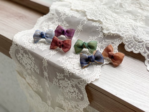 라비앙 강아지 작은 리본핀, 4cm 애견 머리핀