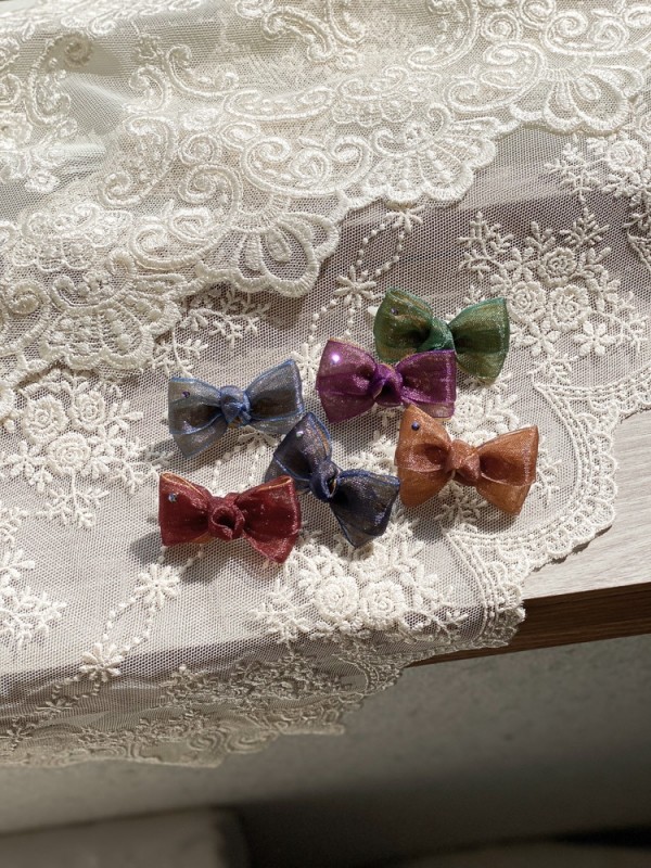 페오펫몰,라비앙 강아지 작은 리본핀, 4cm 애견 머리핀