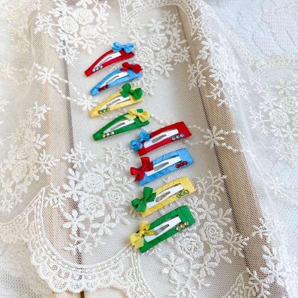 페오펫몰,삼각 사각 3cm 강아지 똑딱핀 비쥬 반려동물 여름 비비드 미간핀 방수핀