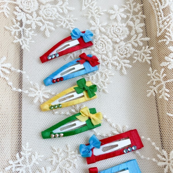 페오펫몰,삼각 사각 3cm 강아지 똑딱핀 비쥬 반려동물 여름 비비드 미간핀 방수핀