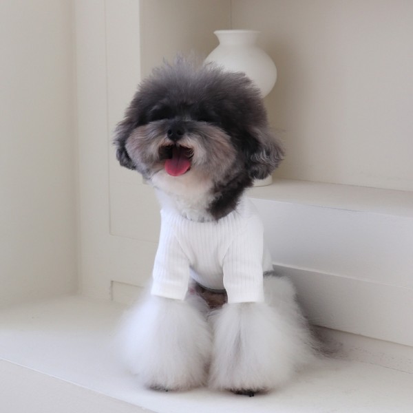 페오펫몰,쉬오트 멜로우핏 패치 티셔츠 (아이보리)