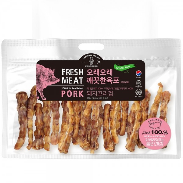 페오펫몰,[오래오래프로젝트] 깨끗한육포 오래먹는 국내산 돼지꼬리 (500g)
