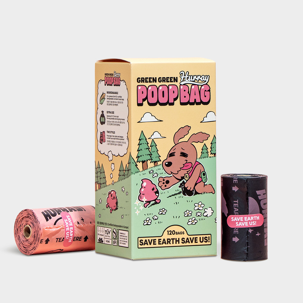 페오펫몰,[허레이] 그린그린 풉백 생분해 배변봉투 120매