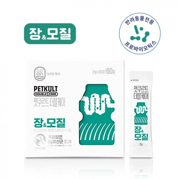 페오펫몰,[한국야쿠르트] 반려동물 유산균 펫쿠르트 더블케어 (장&모질)