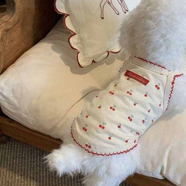 페오펫몰,냥슬아치 고양이 강아지 체리 민소매 나시 옷 애견 티셔츠