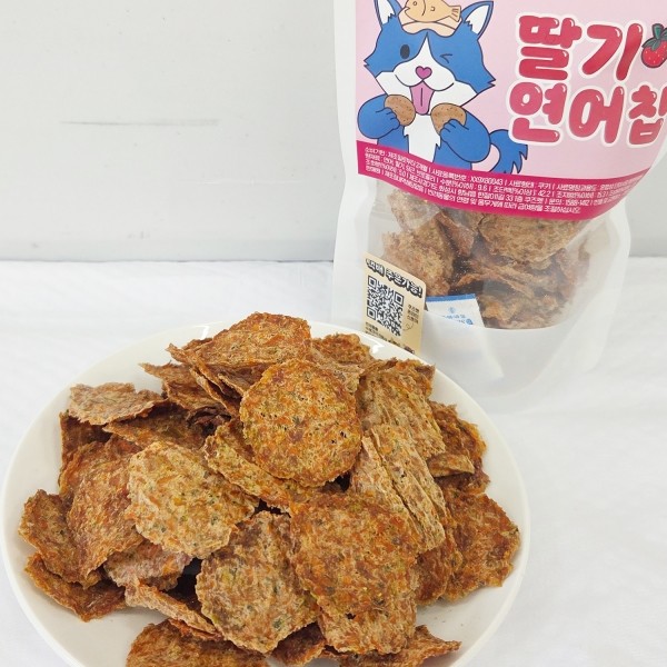 페오펫몰,쿠즈펫 딸기연어칩 45g 건조간식 강아지 과일 저알러지 야채 영양 수제 간식