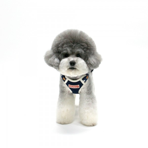 페오펫몰,[댕냥데이특가] DOT FLOWER BEAR MESH HARNESS-NAVY(메쉬하네스)