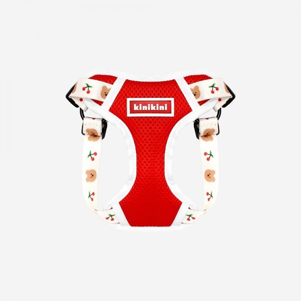 페오펫몰,[댕냥데이특가] DOT CHERRY BEAR MESH HARNESS-IVORY(메쉬하네스)