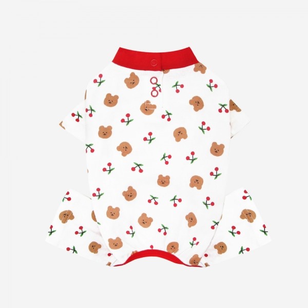 페오펫몰,[무럭무럭특가][키니키니X어프어프]DOT CHERRY BEAR ALL IN ONE-IVORY(올인원)