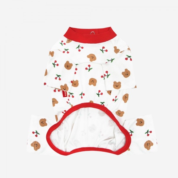 페오펫몰,[무럭무럭특가][키니키니X어프어프]DOT CHERRY BEAR ALL IN ONE-IVORY(올인원)