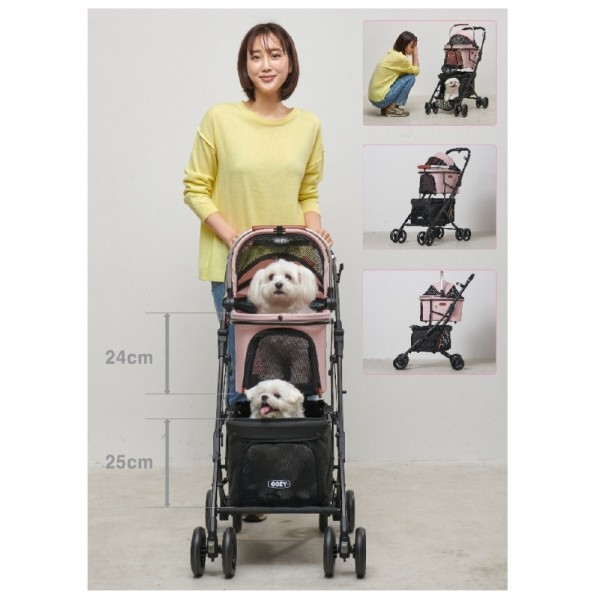 페오펫몰,페티코모 코지 트윈 반려동물 강아지유모차A2