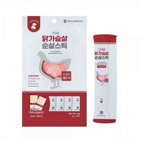 페오펫몰,[텐텐특가]골드로니 그대로 순살스틱 닭가슴살 4개입