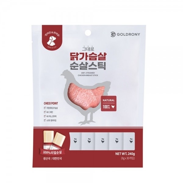 페오펫몰,[텐텐특가]골드로니 그대로 순살스틱 닭가슴살 4개입