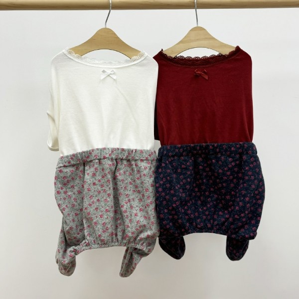 페오펫몰,해피댕댕 메리야스몸빼바지 (2color) 귀여운 강아지 발열 내복 올인원 S - 2XL