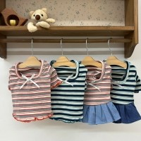 해피댕댕 하트펜던트 티&청원피스 / 강아지 단가라 티셔츠 나들이룩 S-XL