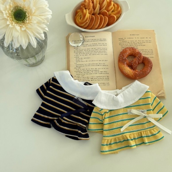 페오펫몰,해피댕댕 단가라세미크롭티 / 강아지 스트라이프 티셔츠 S-XL