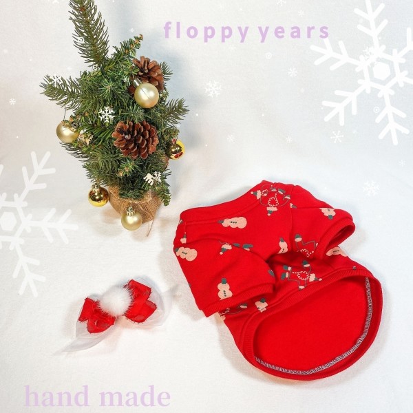 페오펫몰,[감사특가]크리스마스 화이트레이스 강아지 스웻셔츠,애견티셔츠,크리스마스애견옷