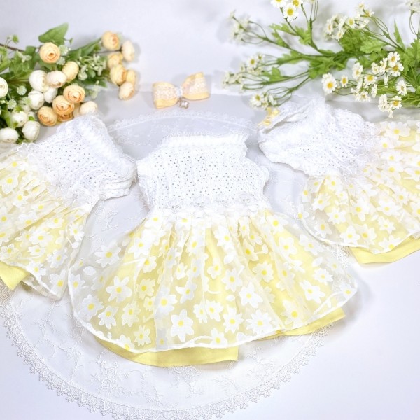 페오펫몰,플로피이얼스[꽃길특가]카밀리아 화이트드레스,강아지원피스