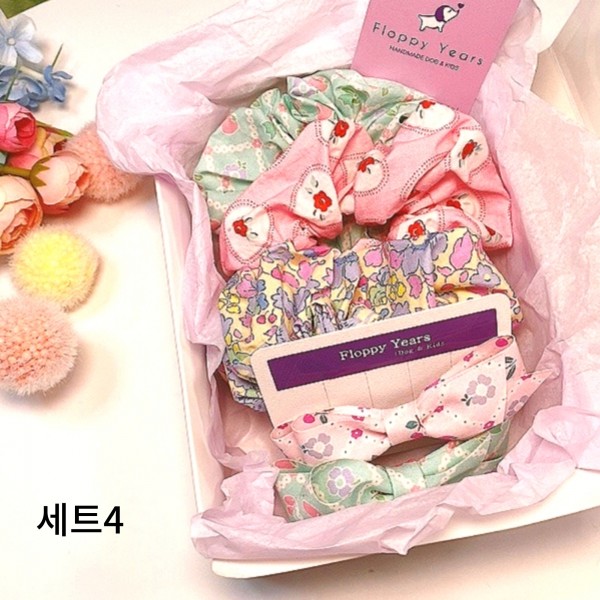 페오펫몰,[여름맞이특가]플로피이얼스,반려동물반다나,곱창밴드,헤어핀세트,반다나 강아지 고양이 턱받이 스크런치