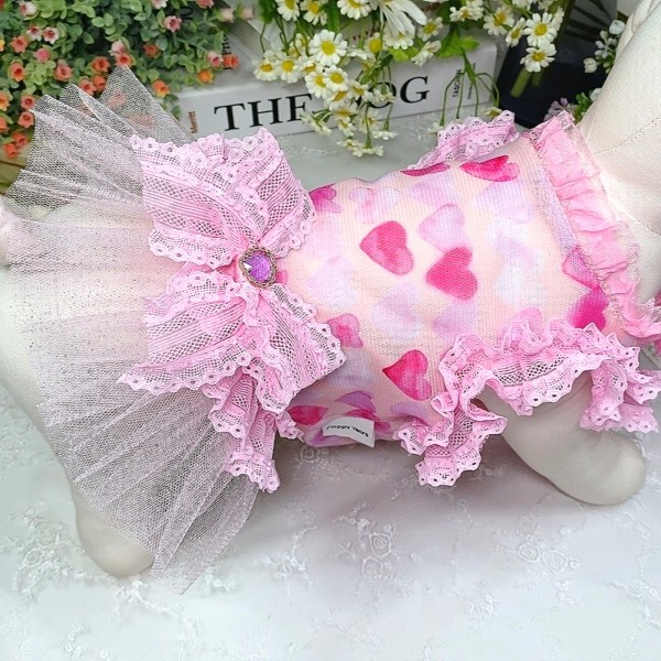 [따스한특가]플로피이얼스,하트샤샤 강아지드레스,강아지원피스,애견옷