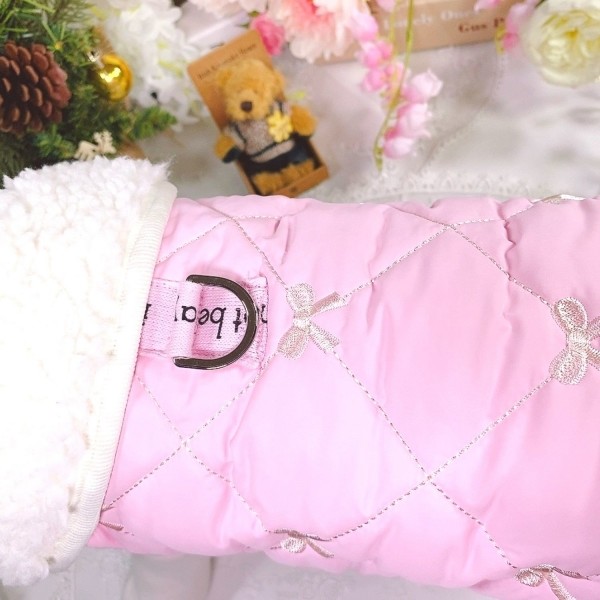 페오펫몰,[꽃길특가]핑크허니 퀼팅패딩 강아지겨울옷, 강아지아웃터 패딩조끼,애견의류,D링,강아지패딩