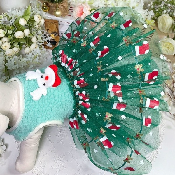 페오펫몰,[감사특가]플로피이얼스,크리스마스 강아지크리스마스 코스튬 양말 강아지튜튜드레스애견원피스