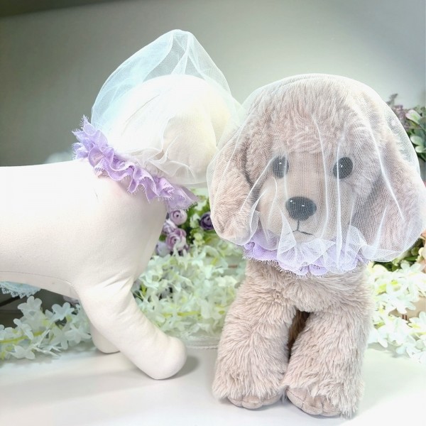 페오펫몰,[꽃길특가]헤드매쉬 핑크레이스,강아지산책 얼굴보호 망사커버, 강아지페이스커버