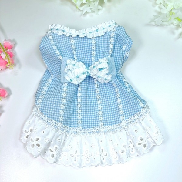 페오펫몰,플로피이얼스[꽃길특가]플로럴 레이스 ,강아지 드레스  원피스 헤어리본