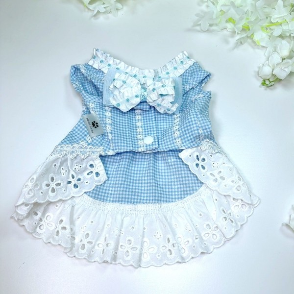 페오펫몰,플로피이얼스[꽃길특가]플로럴 레이스 ,강아지 드레스  원피스 헤어리본