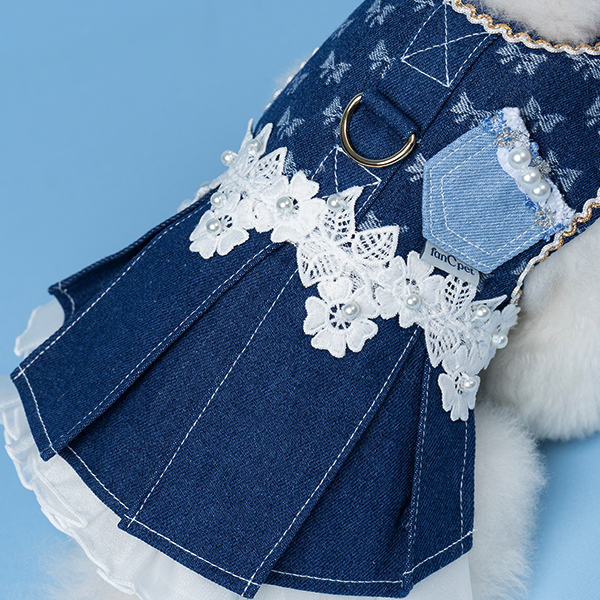 페오펫몰,(Renewal) Denim Harness DeepBlue Dress 데님하네스 딥블루 드레스