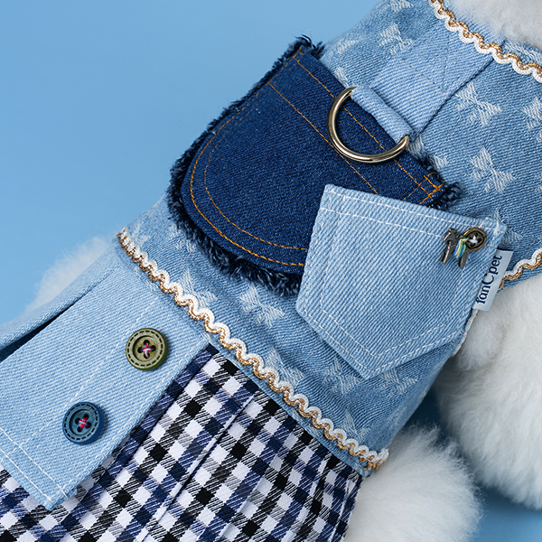 페오펫몰,(Renewal) Denim Harness SkyBlue 데님하네스 스카이블루