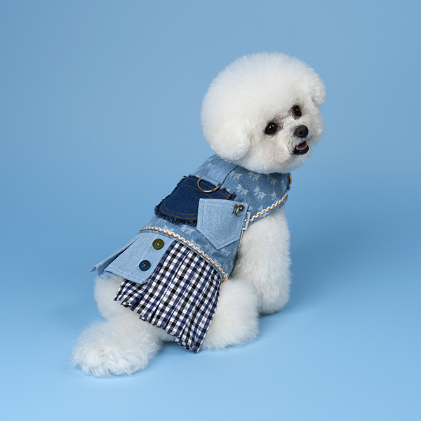 페오펫몰,(Renewal) Denim Harness SkyBlue 데님하네스 스카이블루