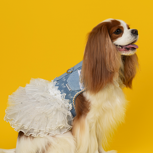 페오펫몰,(Renewal) Denim Harness SkyBlue 데님하네스 스카이블루 드레스